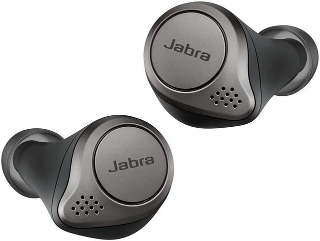 Main image of Jabra Elite 75t Voice Assistant Earbuds True Wireless Earbuds with Charging Case, Titanium Black Bluetooth Earbuds with a More Comfortable, Secure Fit, Long Battery Life and Great Sound Quality