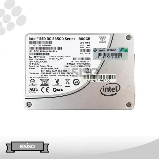Alt view image 3 of 5 - 718139-001 HP 800GB 6G (6Gb/s) Hot-Plug Serial ATA (SATA) SmartDrive Carrier (SC) 2.5" (SFF) Enterprise Value (EV) Solid State Drive (SSD)