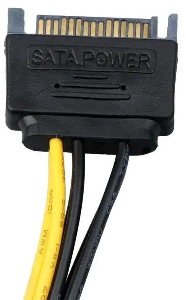 Alt view image 2 of 6 - Wholesale PC Adapter plug - ins SATA Male Power Connectors Cable 15 Pin To PCI Express 6 Pin Female Power Connector Cables Cord