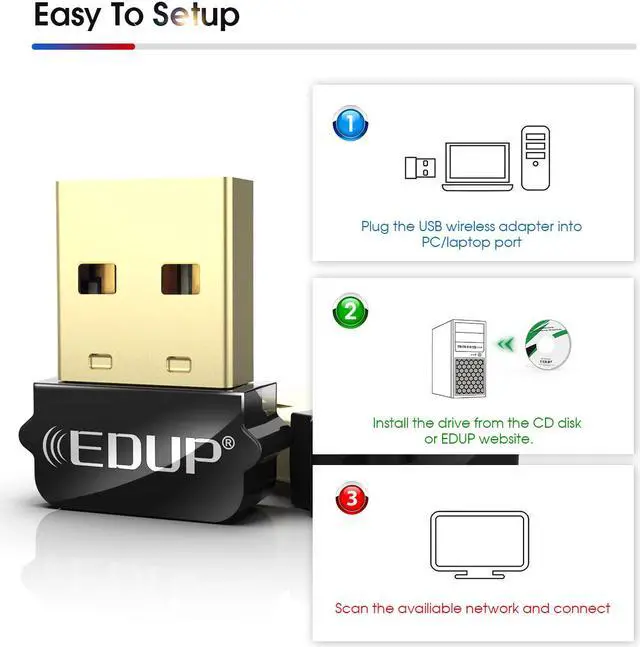 Alt view image 2 of 13 - Mini USB WiFi Adapter 650Mbps Wireless Network Adapter for Desktop PC Laptop MacBook, WiFi Dongle Nano Size Portable Lanyard Design Compatible with Windows 10/7/8/8.1/XP/Vista Mac OS X 10.6-10.15.3