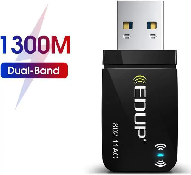Main image of Mini USB WiFi Adapter 1300Mbps EDUP USB 3.0 WiFi Dongle 802.11 ac Wireless Network Adapter with 2.4GHz/5GHz with Built-in Antenna for Windows 10/7/8/8.1/XP Mac OS X 10.6-10.15.3
