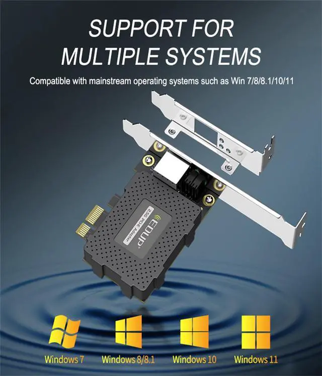 Alt view image 3 of 7 - 2.5Gbps PCI Express Network Adapter, 2500/1000/100Mbps PCI Express Gigabit Ethernet Card RJ45 LAN Controller Support Windows Server/Windows
