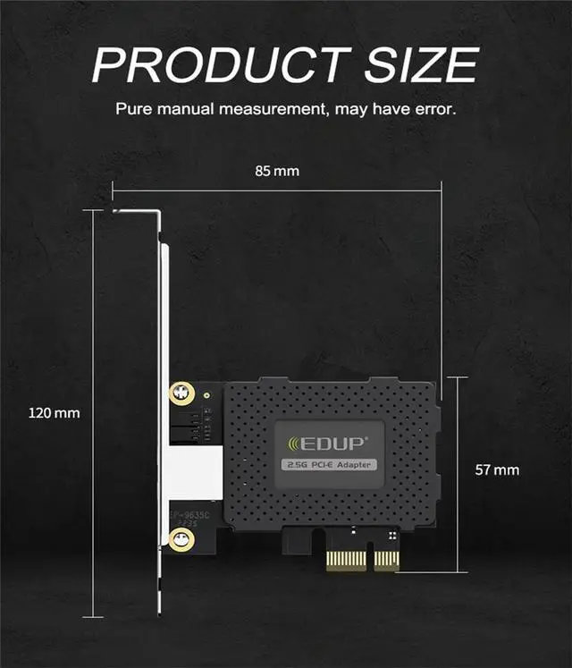 Alt view image 6 of 7 - 2.5Gbps PCI Express Network Adapter, 2500/1000/100Mbps PCI Express Gigabit Ethernet Card RJ45 LAN Controller Support Windows Server/Windows