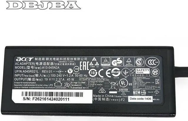 Alt view image 3 of 7 - DBTLAP Laptop AC Adapter For Acer Chromebook C720 C720p C740 3.0*1.1mm charger