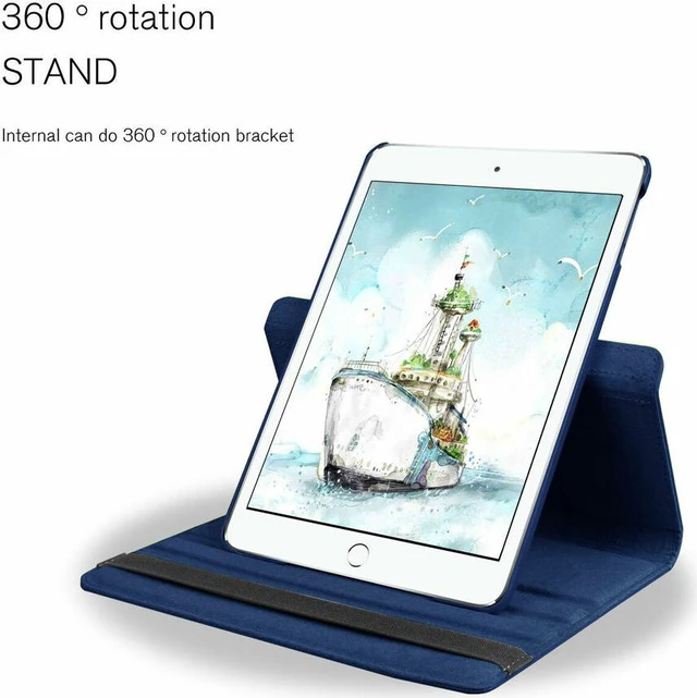 Alt view image 3 of 4 - For Apple iPad 7th Gen 10.2 2019 Tablet 360 Rotating PU Leather Stand Case Cover