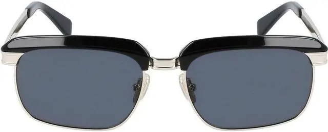 Main image of SALVATORE FERRAGAMO-SF263S 017 Rectangle Sunglasses Black/Gold Gray Solid