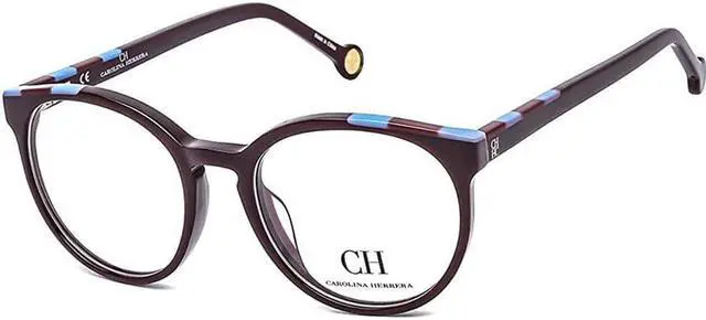 Main image of CAROLINA HERRERA-VHE802 09FD Round Eyeglasses Plum