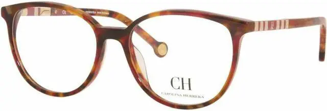 Main image of CAROLINA HERRERA-VHE839K 09AT Oval Eyeglasses Red Tortoise