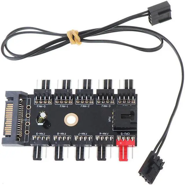 Main image of 12V 10Way 4pin fan hub speed control regulator cpu fan interface for pc case