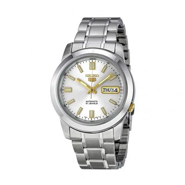 Alt view image 4 of 11 - Seiko Automatic Men's Watch with a Stainless Steel Bracelet and Silver Tone Dial - SNKK09