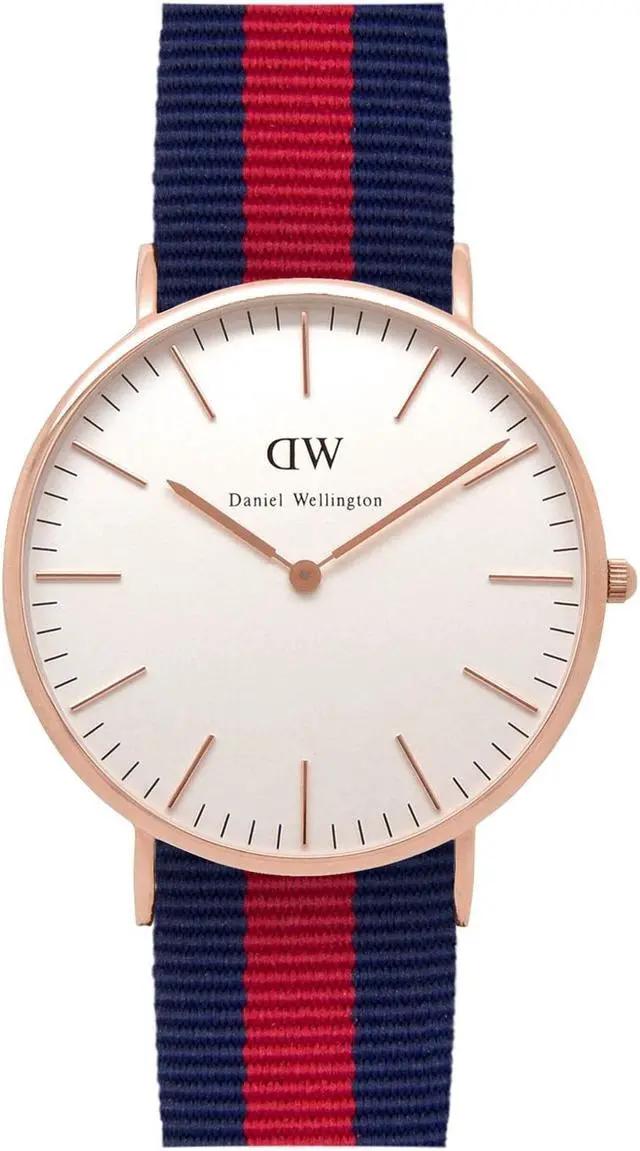 Alt view image 17 of 17 - Daniel Wellington Classic Oxford Gold Tone Red Blue Mens Watch 0101DW