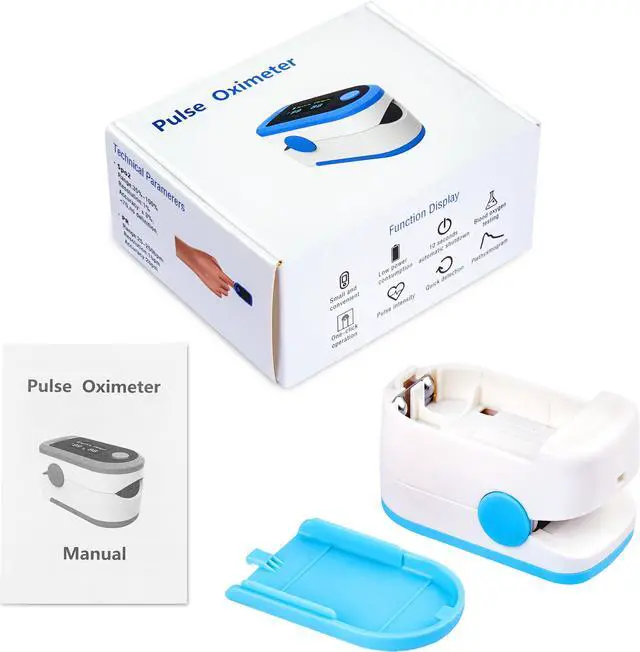 Alt view image 5 of 5 - Pulse oximeter fingertip with Plethysmograph and Perfusion Index, Portable Blood Oxygen Saturation Monitor for Heart Rate and SpO2 Level, O2 Monitor Finger for Oxygen,Pulse Ox,Oximetro