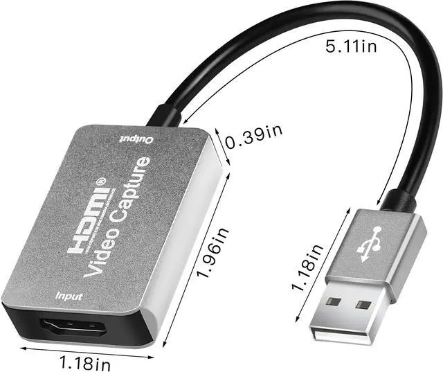 Alt view image 4 of 5 - Audio Video Capture Card HDMI to USB, Full HD 1080p 30fps USB 2.0 - Record Directly to Computer for Gaming, Streaming, Teaching, Video Conference or Live Broadcasting