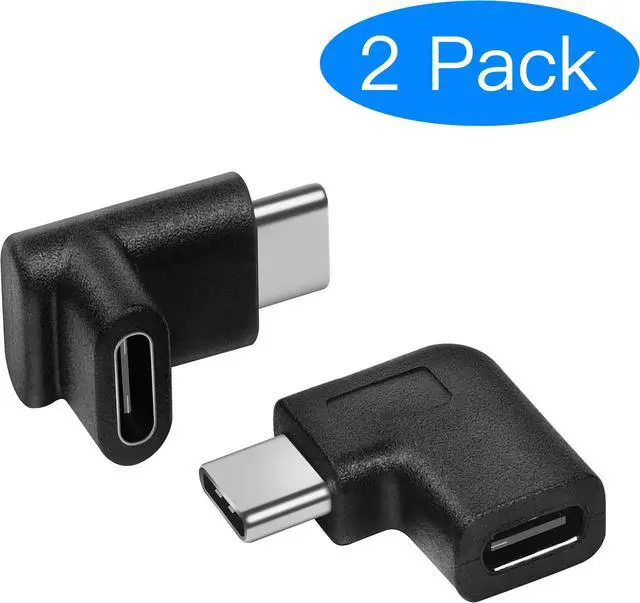 Alt view image 7 of 7 - USB C Male to Female Adapter, Type C 90 Degree Angled Right & Left and Up & Down Extension Connector for Laptop & Tablet & Mobile Phone  (2PACK)
