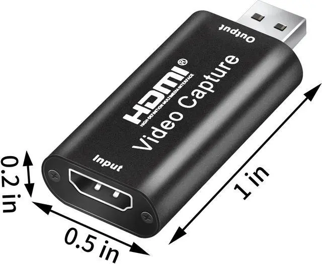 Alt view image 2 of 6 - Audio Video Capture Card HDMI to USB, Full HD 1080p 30fps USB 2.0 - Record Directly to Computer for Gaming, Streaming, Teaching, Video Conference or Live Broadcasting