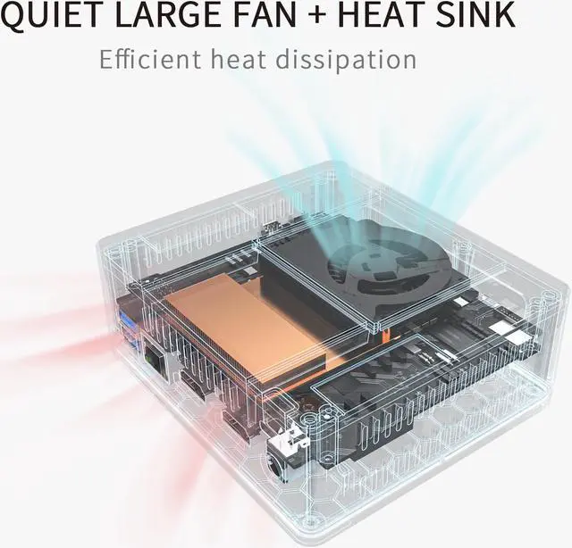 Alt view image 5 of 7 - Mini Desktop Computer,Mini PC Windows 10 pro for Home Office Gaming, Celeron J3455 Quad-Core Processor,8G RAM+256G ROM/SSD/M.2 SATA,4K HD Supported,Gigabit Ethernet/WiFi 5/ BT4.0/ USB 3.0