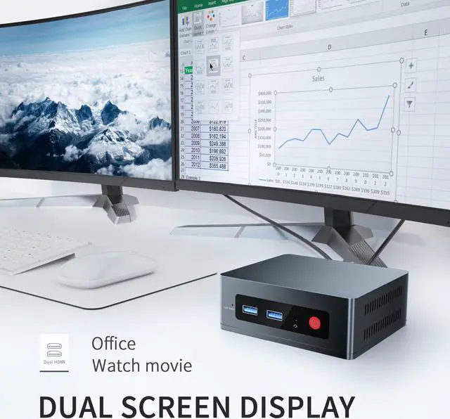 Alt view image 7 of 7 - Mini Desktop Computer,Mini PC Windows 10 pro for Home Office Gaming, Celeron J3455 Quad-Core Processor,8G RAM+256G ROM/SSD/M.2 SATA,4K HD Supported,Gigabit Ethernet/WiFi 5/ BT4.0/ USB 3.0