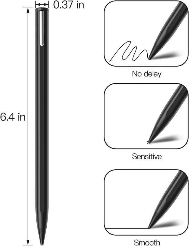 Alt view image 2 of 7 - Stylus Pen Compatible for iPad (2018 and Later) ,Palm Rejection, Compatible with iPad Pro 11&12.9 Inch,iPad Air (3rd/4th/5th),iPad Mini(5/6th),iPad(6/7/8/9th),Tilting Detection (Black)