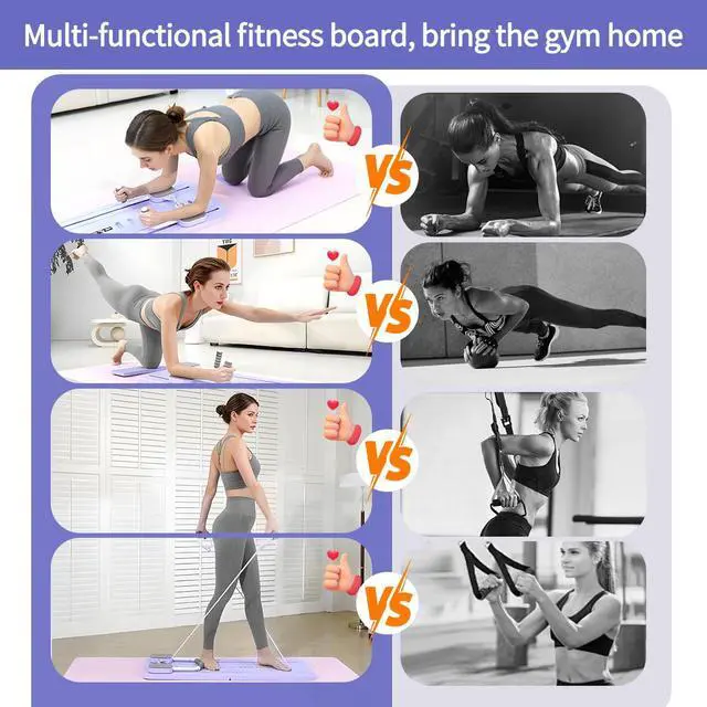 Alt view image 5 of 6 - KUYiA Pilates Portable Reformer 2025 Portable Foldable Design Pilates at Home Workout Equipment Suitability Workout Equipment for Women(Purple)