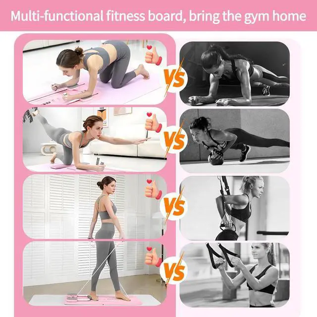 Alt view image 5 of 6 - KUYiA Pilates Portable Reformer 2025 Portable Foldable Design Pilates at Home Workout Equipment Suitability Workout Equipment for Women(Pink)