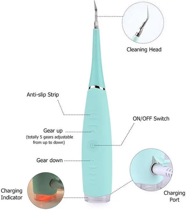 Alt view image 4 of 7 - Dental calculus flushing device, dental care cleaning device, electric cleaning device, second generation tooth cleaning device, Rechargeable Portable Oral irrigator for Travel & Home-Pink