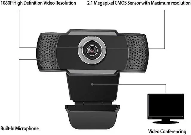 Alt view image 2 of 6 - Adesso CYBERTRACK H4 USB WebCam with Built-in Microphone
