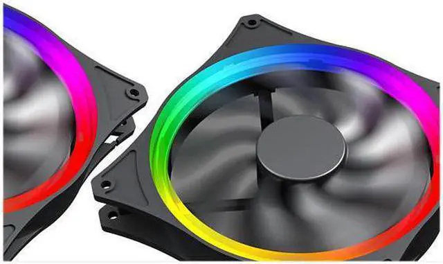 Alt view image 2 of 7 - GMX RGB Power Supply, ATX Power Supply 850W Fully Modular 80+ Gold Certified with Addressable RGB Light 14CM RGB Fan - Vairous Color Mode, RGB-850-Rainbow
