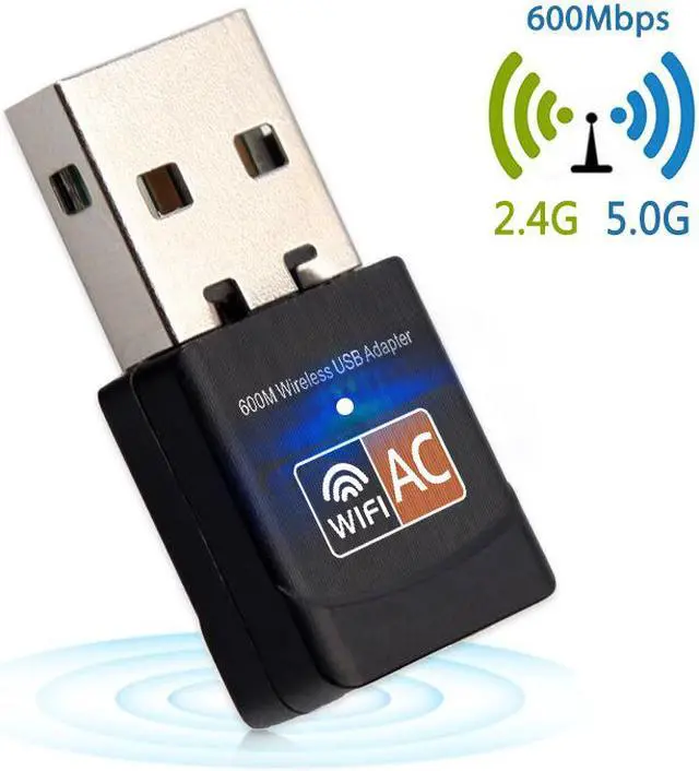 Alt view image 4 of 4 - SAKOSE 5B09 USB WiFi adapter 600Mbps WIFI dongle dual frequency 2.4GHz / 5GHz 802.11 ac / a / b / g / n WEP, WPA / WPA2 thernet network LAN card, mini size easy to set up Support Windows 10/7 / XP / 8
