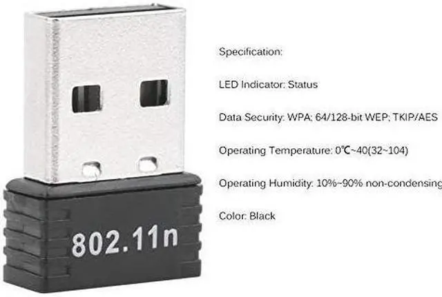 Alt view image 6 of 7 - SAKOSE MT7601 black 150Mbps 150M mini USB WiFi wireless adapter network LAN card 802.11n/g/b STBC support extended range