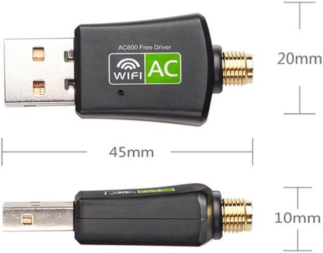 Alt view image 3 of 5 - SAKOSE  Driver-free WiFi adapter AC600m dual-band USB wireless network card 5Gwifi driver-free 2.4/5.8GHz 600Mbps WiFi receiver transmitter
