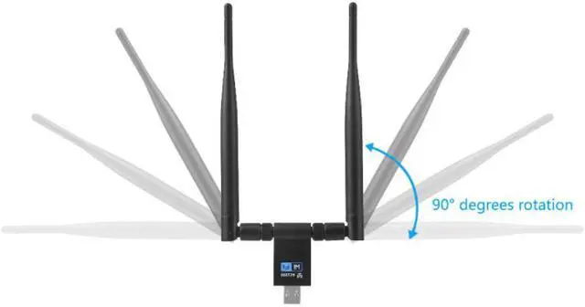 Alt view image 3 of 4 - SAKOSE 1200Mbps 5GHz USB 3.0 Wireless Adapter Remote AC1200 Dual Band WiFi Adapter Antenna