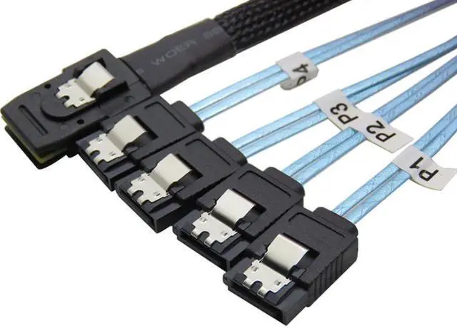 Alt view image 4 of 4 - Server array card Mini SAS36P Sff-8087 to 4*SATA 7P connection line data transmission line cable blue