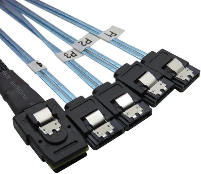 Alt view image 2 of 4 - Server array card Mini SAS36P Sff-8087 to 4*SATA 7P connection line data transmission line cable blue