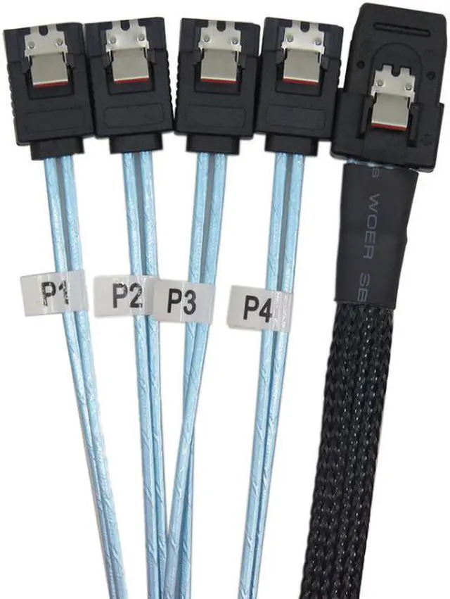 Main image of Server array card Mini SAS36P Sff-8087 to 4*SATA 7P connection line data transmission line cable blue
