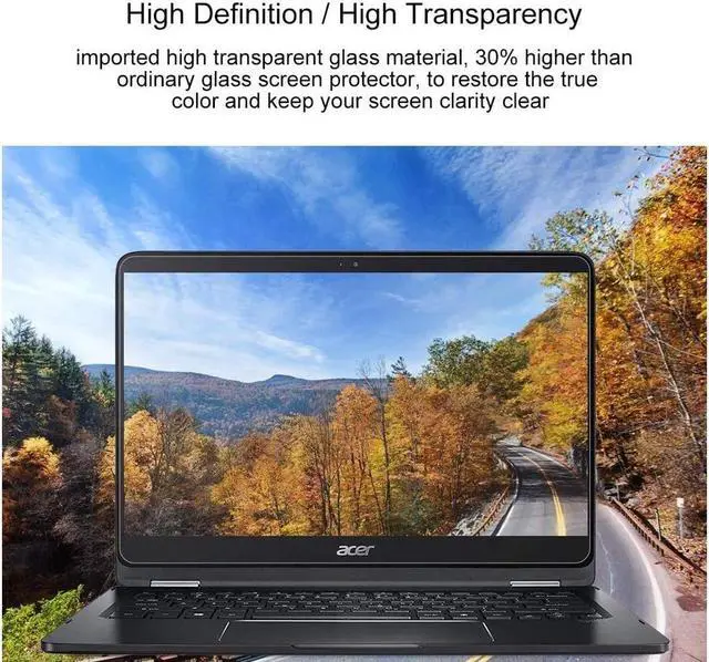 Alt view image 5 of 6 - SA DUANDET Laptop Screen HD Tempered Glass Protective Film for Acer Spin 7 Laptop - SP714-51-M5CD 14 inch