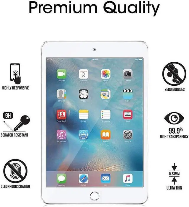 Alt view image 3 of 4 - SA iPad Mini 4 Screen Protector Glass, amFilm Tempered Glass Screen Protector for Apple iPad Mini 4 2015 0.33mm 2.5D Rounded Edge (1-Pack)