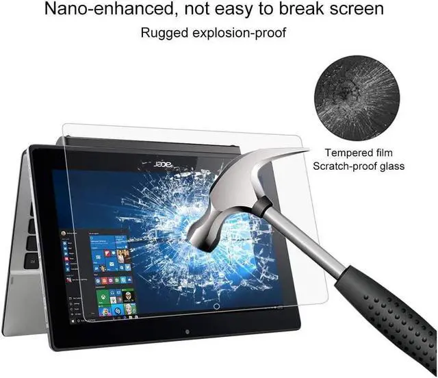 Alt view image 3 of 7 - SA DUANDET 0.4mm 9H Surface Hardness Full Screen Tempered Glass Film for Acer Switch 11V (SW5-173) 11.6 inch