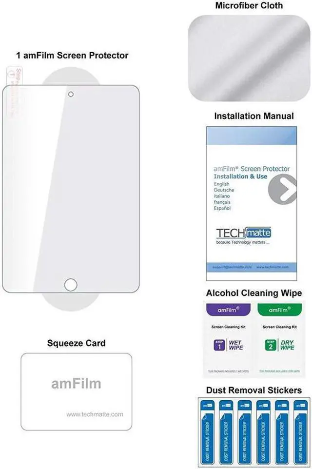Alt view image 4 of 4 - SA iPad Mini 4 Screen Protector Glass, amFilm Tempered Glass Screen Protector for Apple iPad Mini 4 2015 0.33mm 2.5D Rounded Edge (1-Pack)