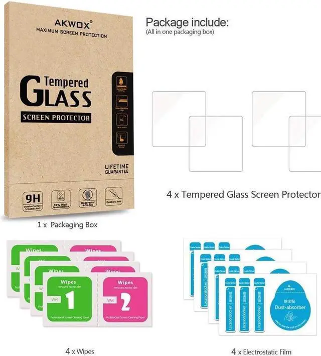 Alt view image 6 of 6 - SA (Pack of 4) Tempered Glass Screen Protector for Garmin Approach S20, Akwox [0.3mm 2.5D High Definition 9H] Premium Clear Screen Protective Film for Garmin Approach S20