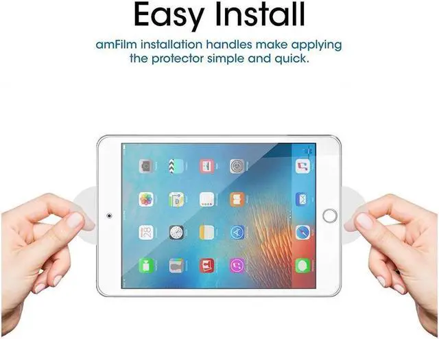Alt view image 2 of 4 - SA iPad Mini 4 Screen Protector Glass, amFilm Tempered Glass Screen Protector for Apple iPad Mini 4 2015 0.33mm 2.5D Rounded Edge (1-Pack)