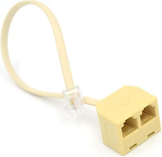 Alt view image 3 of 4 - SA RJ11 6P 4C connector 2x jack port M / F splitter phone adapter Male to Female Two Way Telephone Splitter Converter Cable