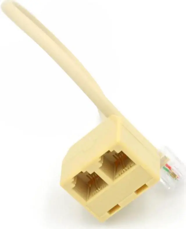 Alt view image 2 of 4 - SA RJ11 6P 4C connector 2x jack port M / F splitter phone adapter Male to Female Two Way Telephone Splitter Converter Cable