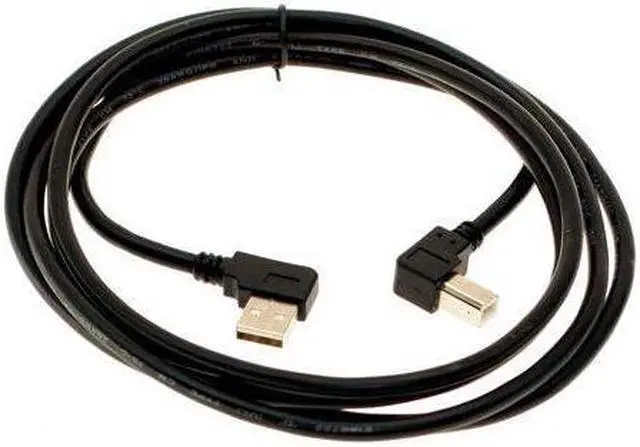 Main image of SA 3ft. Black USB Cable A Right Angle to B Right Angle High-Speed USB 2.0 Device Cable