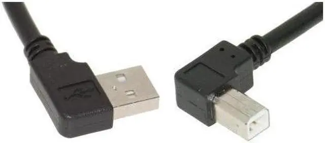 Alt view image 2 of 3 - SA 3ft. Black USB Cable A Right Angle to B Right Angle High-Speed USB 2.0 Device Cable