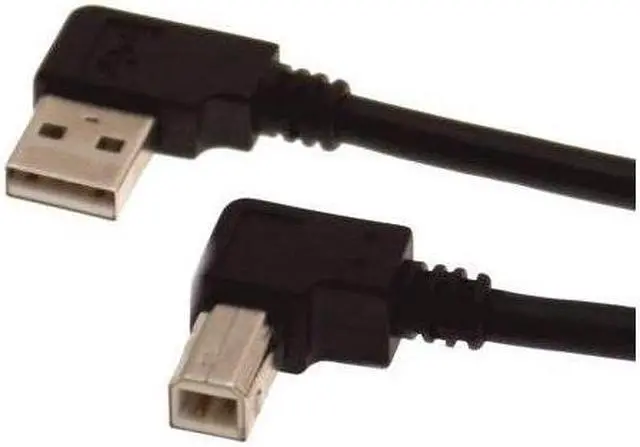 Alt view image 3 of 3 - SA 3ft. Black USB Cable A Right Angle to B Right Angle High-Speed USB 2.0 Device Cable