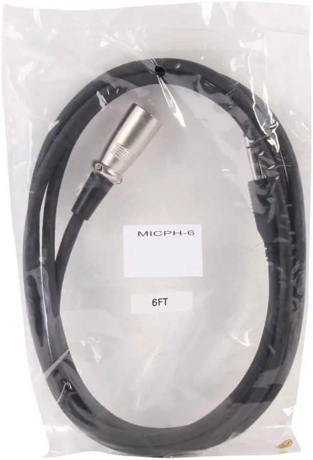 Alt view image 3 of 3 - SA Model MICPH-6 6 ft. MICPH 1/4" Stereo Microphone Plug to 3 pin XLR Male Cable - OEM