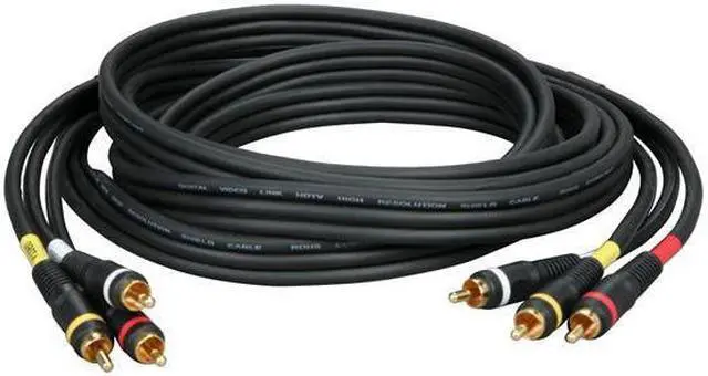 Alt view image 3 of 4 - SA Model PV2A-12 12 ft. PREMIUM YRW video/audio AV Cable - GOLD Plated,Black Jacket