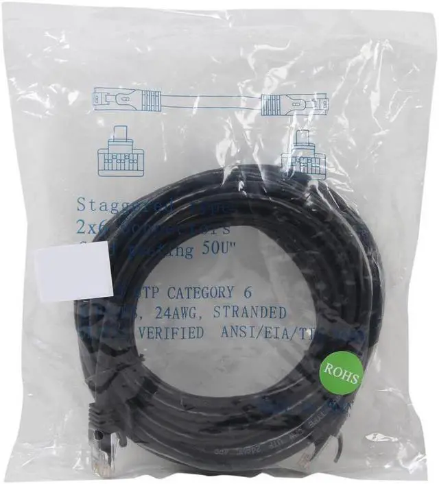 Alt view image 3 of 3 - SA C6EB-20K 20 ft. Cat 6 Black Enhanced 550MHz Patch Cables