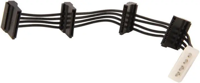 Alt view image 2 of 3 - SA SATA4-POWER 4 Pins Molex Connector to 4 Serial ATA Power Cable (2 power cords per pack)