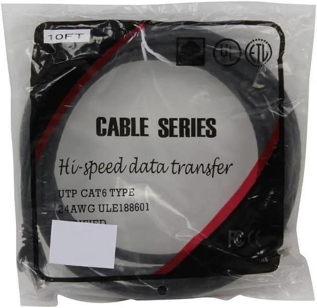 Alt view image 3 of 3 - SA C6EB-10K 10 ft. Cat 6 Black Enhanced 550MHz Patch Cables  10 feet. (2 cables per package)